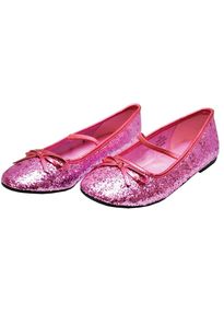 Блестящие розовые балетки