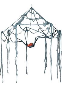 Бутафорская паутина с горящими глазами