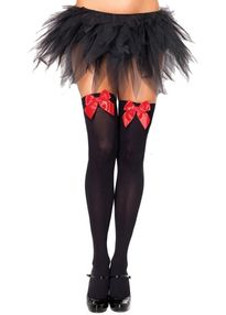 Чулки с красными бантами
