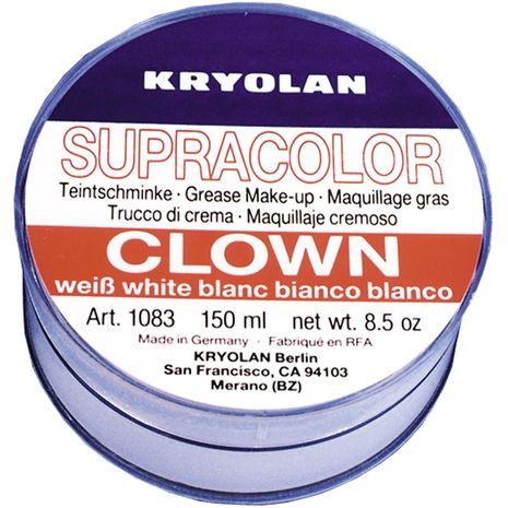 Белый грим клоуна Kryolan 255 мл.