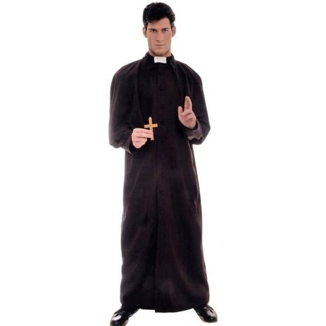 Карнавальный костюм католического священника темный